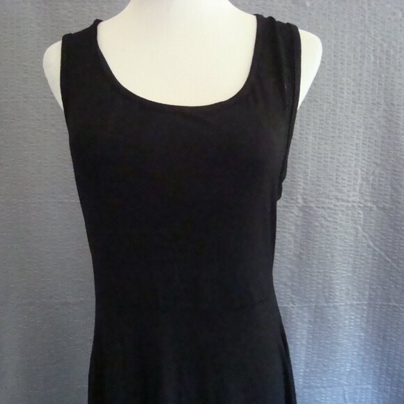 NWT Sleeveless Scoop Neck Racerback Fit & Flare Dress Black Sz L - Picture 4 of 9